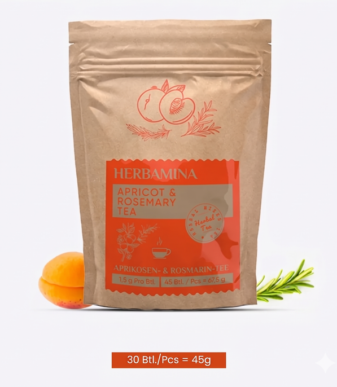 Aprikosen- & Rosmarin-Kräutertee (Apricot & Rosemary Tea), 1,5 g x 30 Beutel